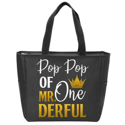 Pop Pop Of Mr Onederful 1st Birthday Mother's Day Zip Tote Bag