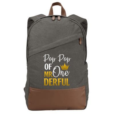 Pop Pop Of Mr Onederful 1st Birthday Mother's Day Cotton Canvas Backpack