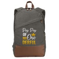 Pop Pop Of Mr Onederful 1st Birthday Mother's Day Cotton Canvas Backpack