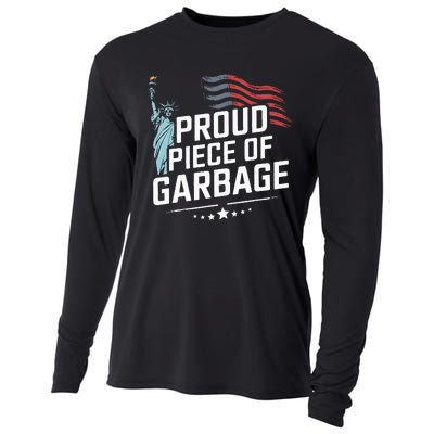 Proud Piece Of Garbage Funny Garbage Cooling Performance Long Sleeve Crew