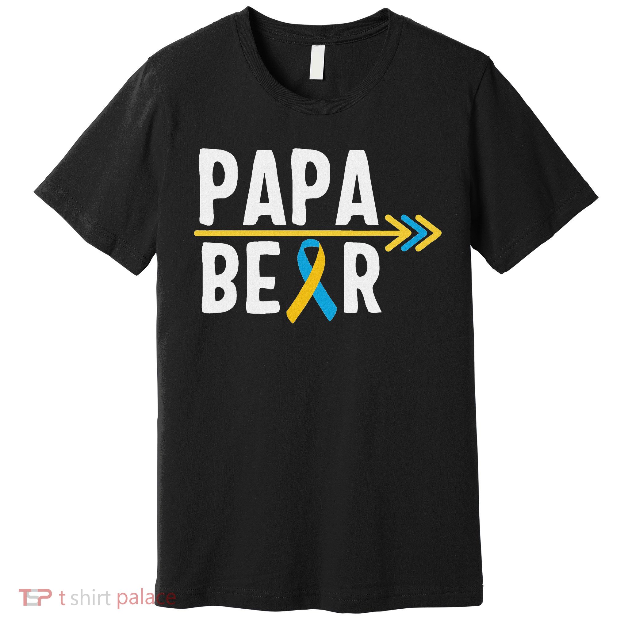 Proud Papa Of Down Syndrome Warrior Awareness Trisomy 21 Premium T-Shirt
