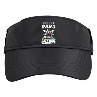 Proud Papa Of An Autism Warrior Awareness Ribbon Father Adult Drive Performance Visor