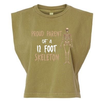 Proud Parent Of A 12 Foot Skeleton Garment-Dyed Women's Muscle Tee