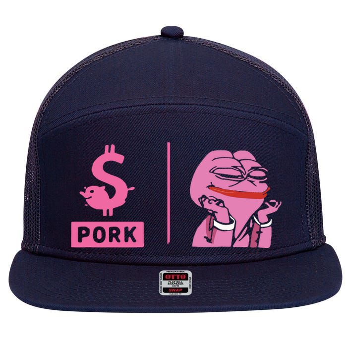 $Pork 7 Panel Mesh Trucker Snapback Hat