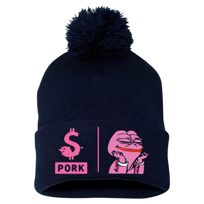 $Pork Pom Pom 12in Knit Beanie