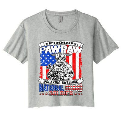 Proud Pawpaw Of National Guard Soldier Army Grandfather Gift Women's Crop Top Tee