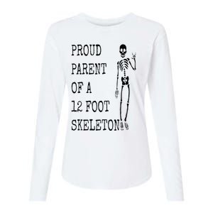 Proud parent of a 12 foot skeleton Womens Cotton Relaxed Long Sleeve T-Shirt