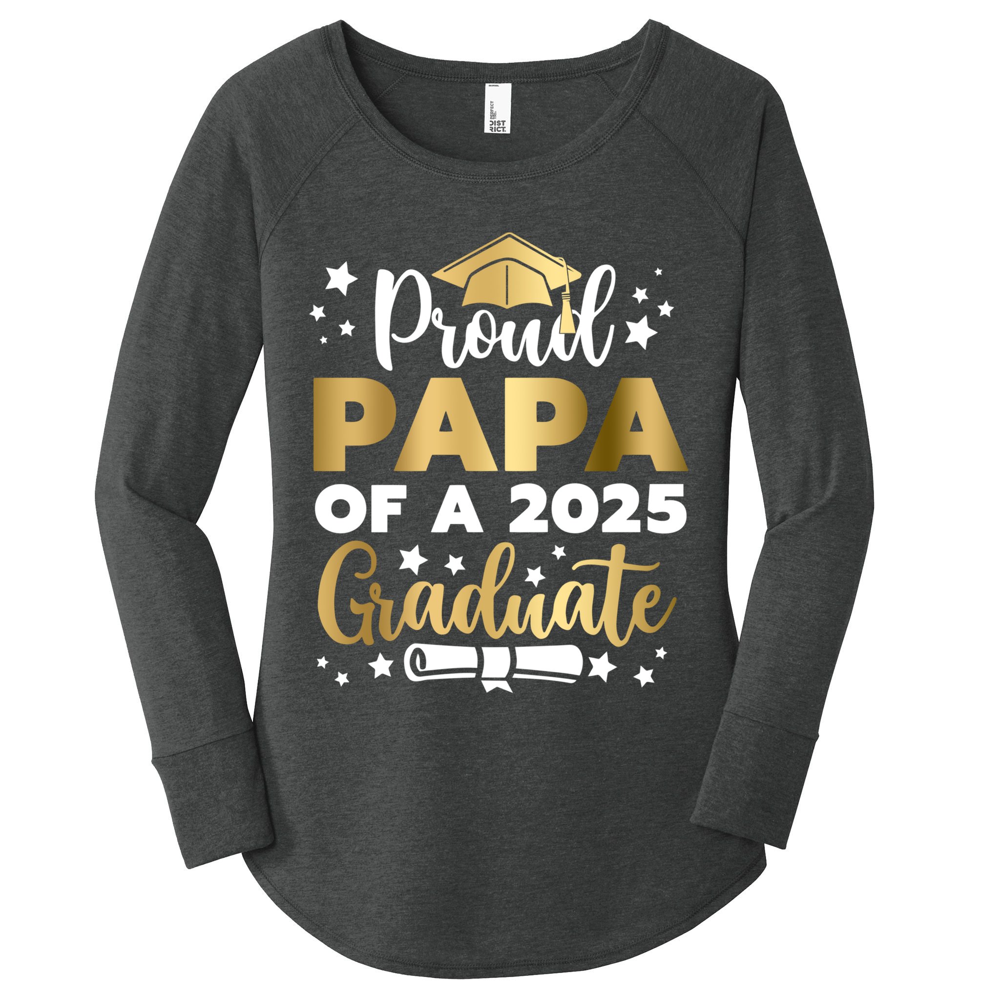 Proud Papa Of A 2025 Graduate Dad Senior 2025 Gift Women's Perfect Tri Tunic Long Sleeve Shirt