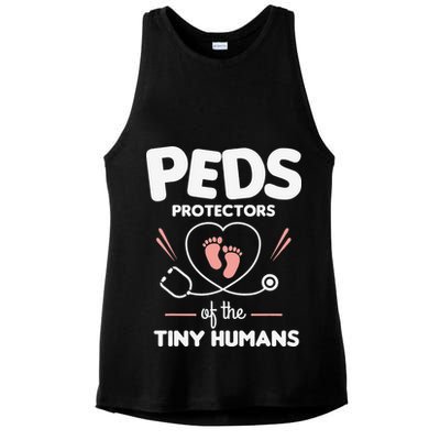 Peds Protectors Of The Tiny Humans Pediatrician Pediatrics Ladies PosiCharge Tri-Blend Wicking Tank