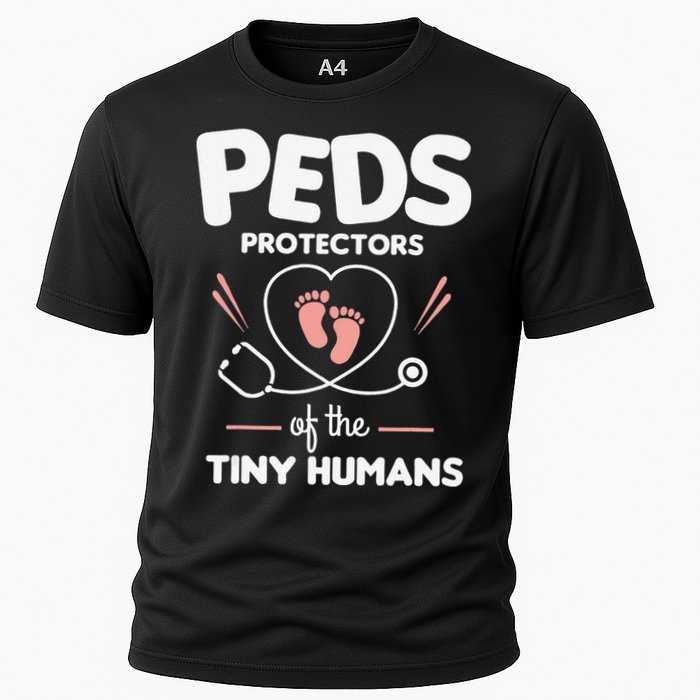 Peds Protectors Of The Tiny Humans Pediatrician Pediatrics Cooling Performance Crew T-Shirt