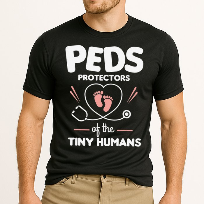 Peds Protectors Of The Tiny Humans Pediatrician Pediatrics Cooling Performance Crew T-Shirt