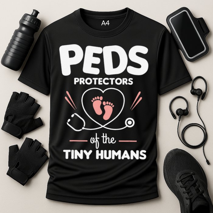 Peds Protectors Of The Tiny Humans Pediatrician Pediatrics Cooling Performance Crew T-Shirt
