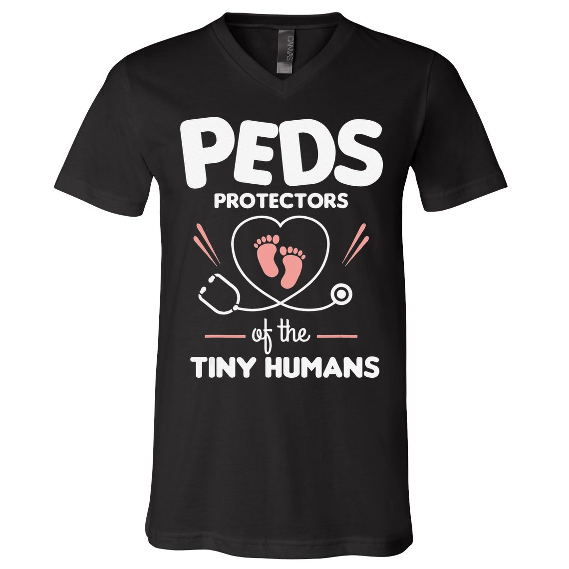 Peds Protectors Of The Tiny Humans Pediatrician Pediatrics V-Neck T-Shirt