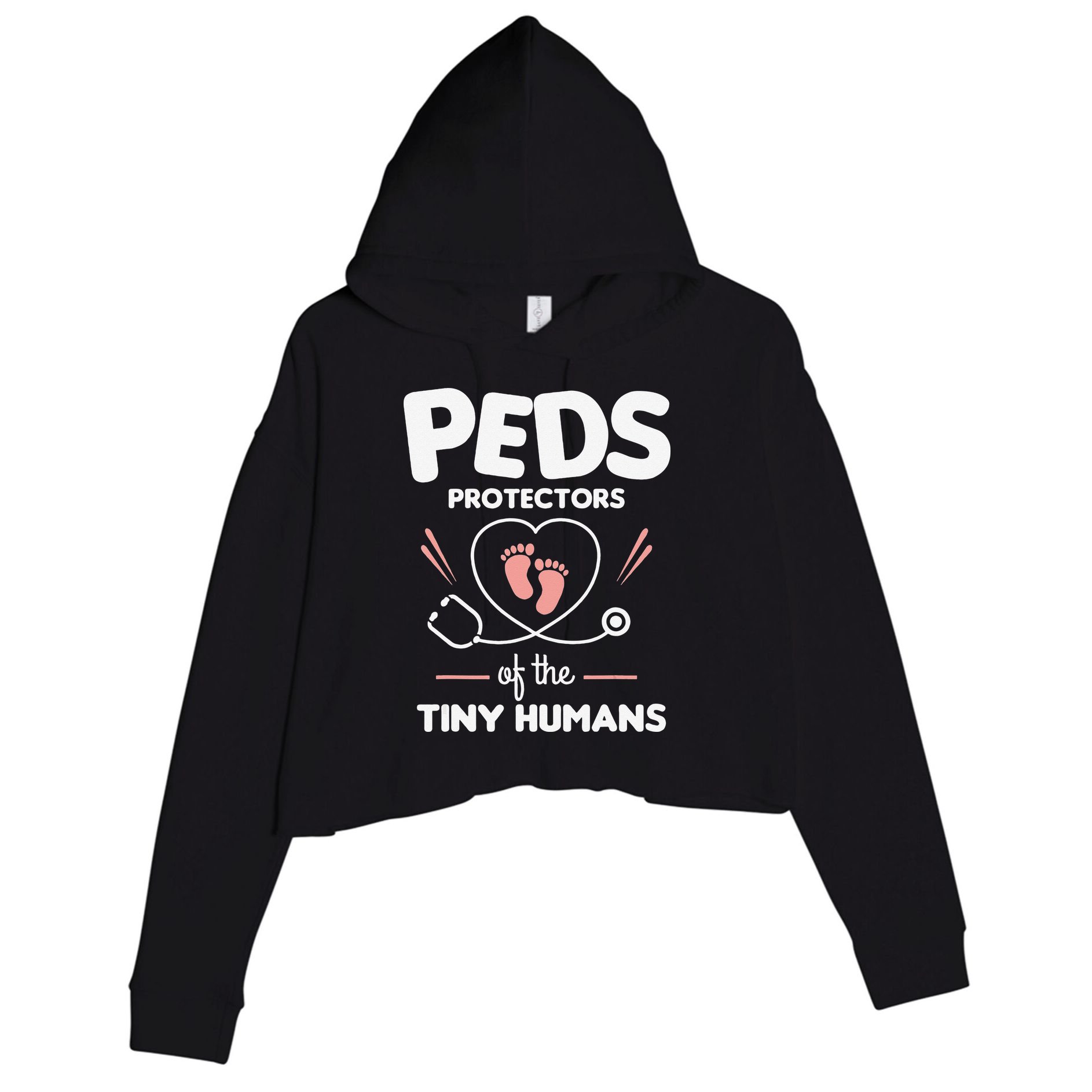 Peds Protectors Of The Tiny Humans Pediatrician Pediatrics Crop Fleece Hoodie