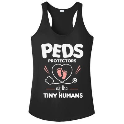 Peds Protectors Of The Tiny Humans Pediatrician Pediatrics Ladies PosiCharge Competitor Racerback Tank