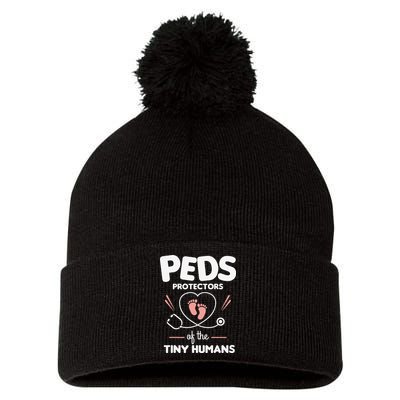 Peds Protectors Of The Tiny Humans Pediatrician Pediatrics Pom Pom 12in Knit Beanie