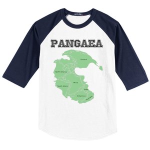 Pangaea Pangea One Continent World Earth Graphic Baseball Sleeve Shirt