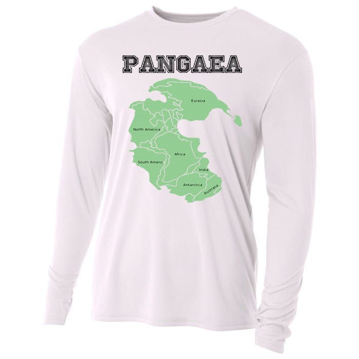 Pangaea Pangea One Continent World Earth Graphic Cooling Performance Long Sleeve Crew