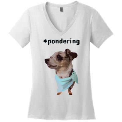 Pondering Women's V-Neck T-Shirt