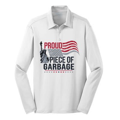 Proud Piece Of Garbage Funny Garbage Silk Touch Performance Long Sleeve Polo