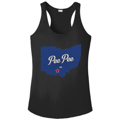 Pee Pee Ohio OH Map Ladies PosiCharge Competitor Racerback Tank