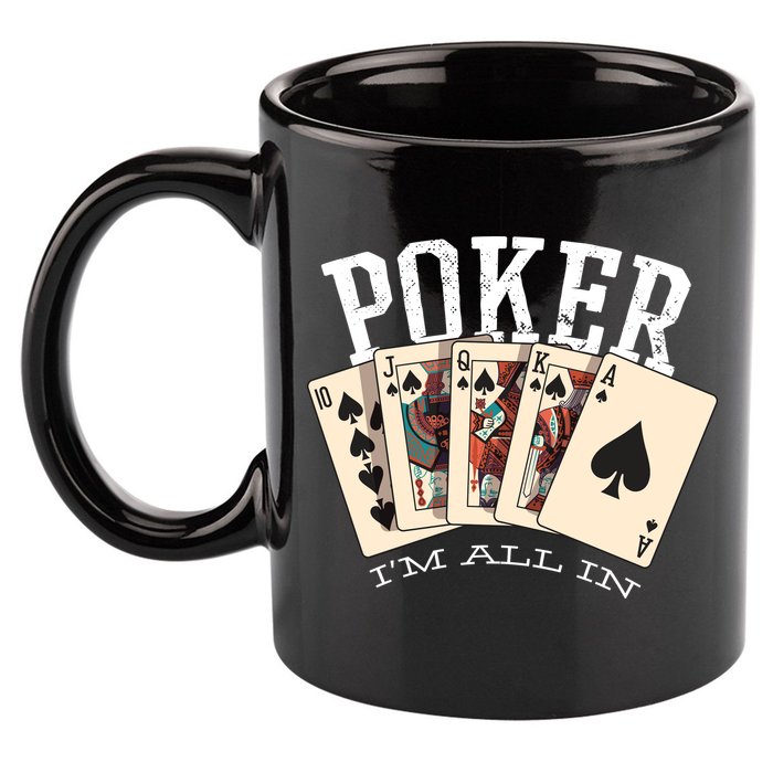 Poker 11oz C Handle Ceramic Mug