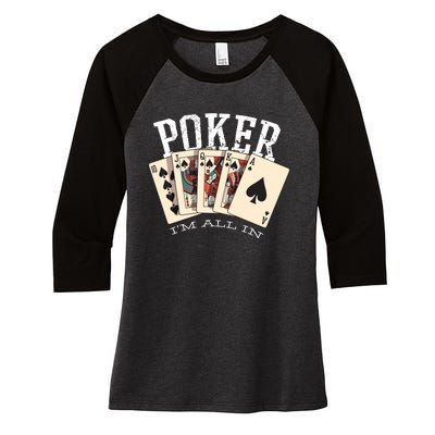 Poker Women's Tri-Blend 3/4-Sleeve Raglan Shirt