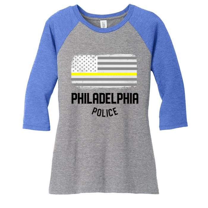 Philadelphia Police Officer Pennsylvania Police Gift Women's Tri-Blend 3/4-Sleeve Raglan Shirt