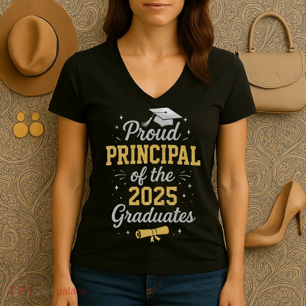 Proud Principle Of The 2025 Graduates Senior Graduation Women's V-Neck T-Shirt