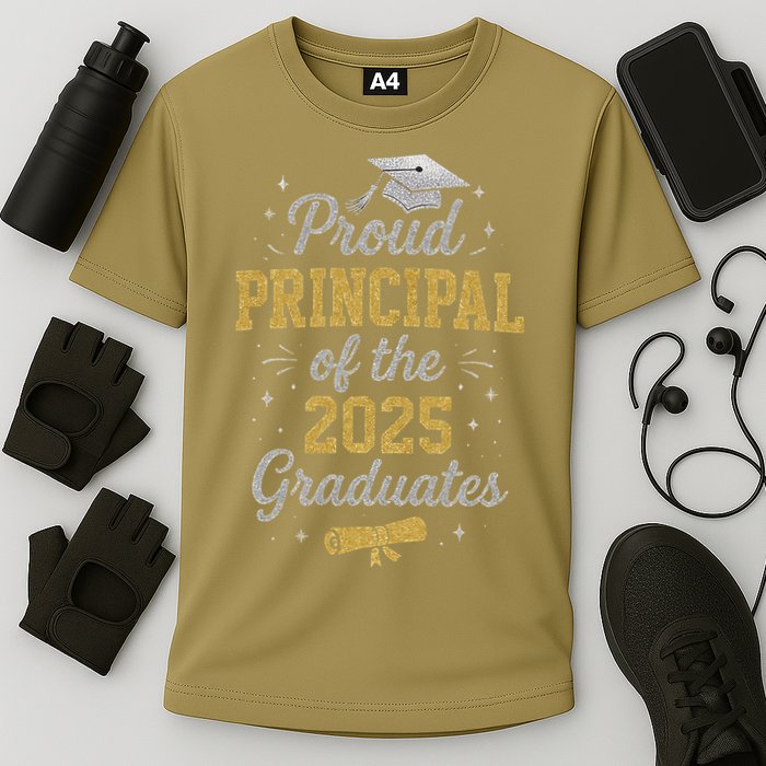 Proud Principle Of The 2025 Graduates Senior Graduation Cooling Performance Crew T-Shirt