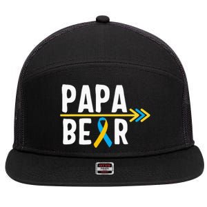 Proud Papa Of Down Syndrome Warrior Awareness Trisomy 21 7 Panel Mesh Trucker Snapback Hat