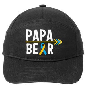 Proud Papa Of Down Syndrome Warrior Awareness Trisomy 21 7-Panel Snapback Hat