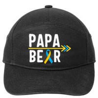 Proud Papa Of Down Syndrome Warrior Awareness Trisomy 21 7-Panel Snapback Hat