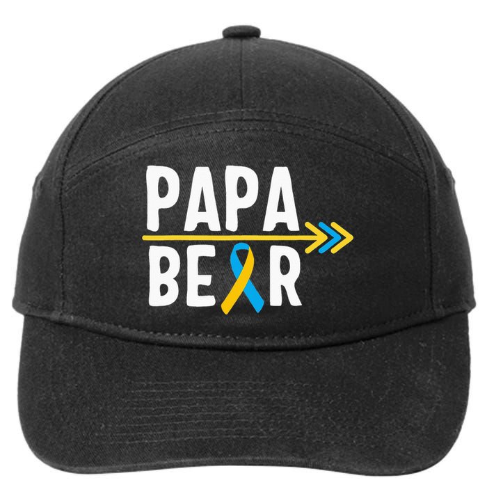 Proud Papa Of Down Syndrome Warrior Awareness Trisomy 21 7-Panel Snapback Hat