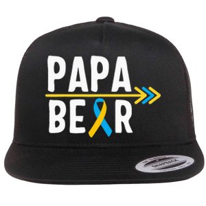 Proud Papa Of Down Syndrome Warrior Awareness Trisomy 21 Flat Bill Trucker Hat