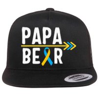 Proud Papa Of Down Syndrome Warrior Awareness Trisomy 21 Flat Bill Trucker Hat