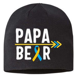 Proud Papa Of Down Syndrome Warrior Awareness Trisomy 21 Sustainable Beanie