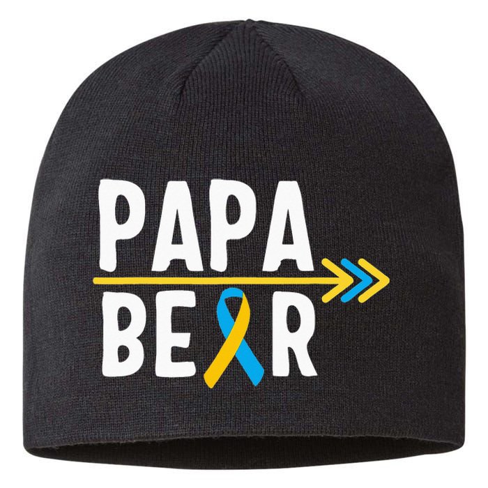 Proud Papa Of Down Syndrome Warrior Awareness Trisomy 21 Sustainable Beanie