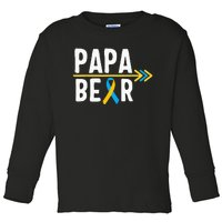 Proud Papa Of Down Syndrome Warrior Awareness Trisomy 21 Toddler Long Sleeve Shirt