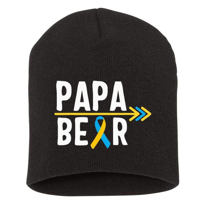 Proud Papa Of Down Syndrome Warrior Awareness Trisomy 21 Short Acrylic Beanie