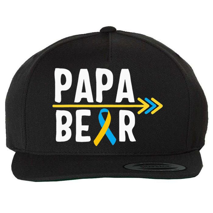 Proud Papa Of Down Syndrome Warrior Awareness Trisomy 21 Wool Snapback Cap