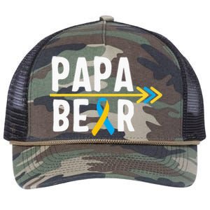 Proud Papa Of Down Syndrome Warrior Awareness Trisomy 21 Retro Rope Trucker Hat Cap