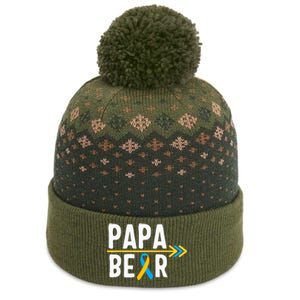 Proud Papa Of Down Syndrome Warrior Awareness Trisomy 21 The Baniff Cuffed Pom Beanie