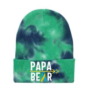 Proud Papa Of Down Syndrome Warrior Awareness Trisomy 21 Tie Dye 12in Knit Beanie