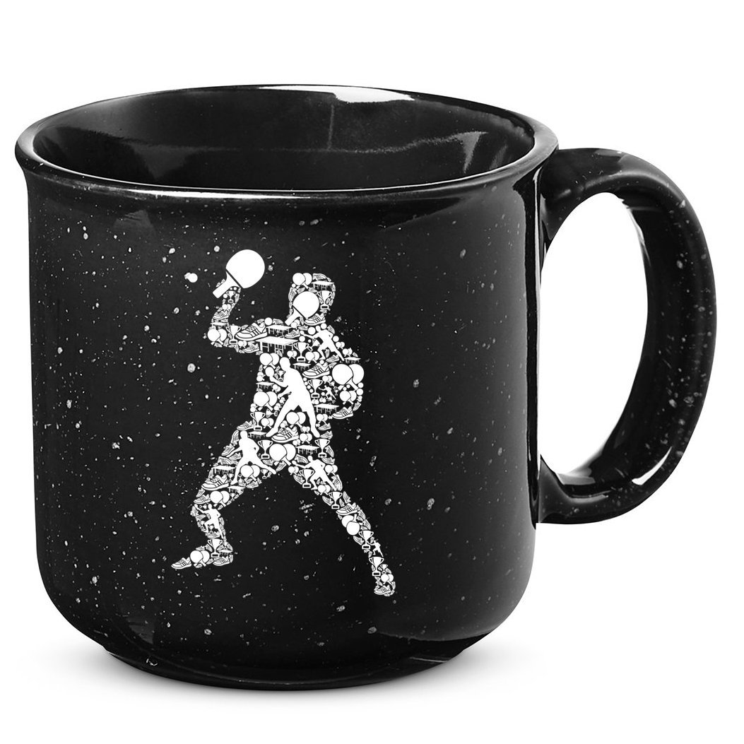 Ping Pong Player Table Tennis Gift 15oz Campfire Ceramic Mug