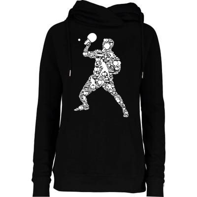 Ping Pong Player Table Tennis Gift Womens Funnel Neck Pullover Hood