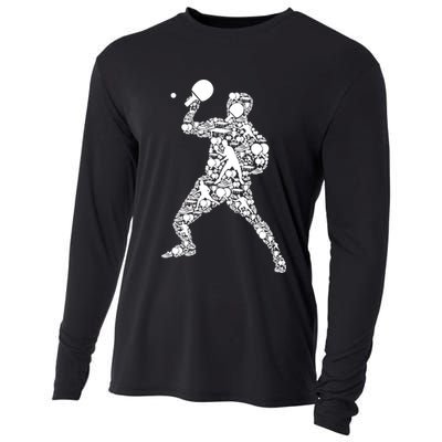 Ping Pong Player Table Tennis Gift Cooling Performance Long Sleeve Crew