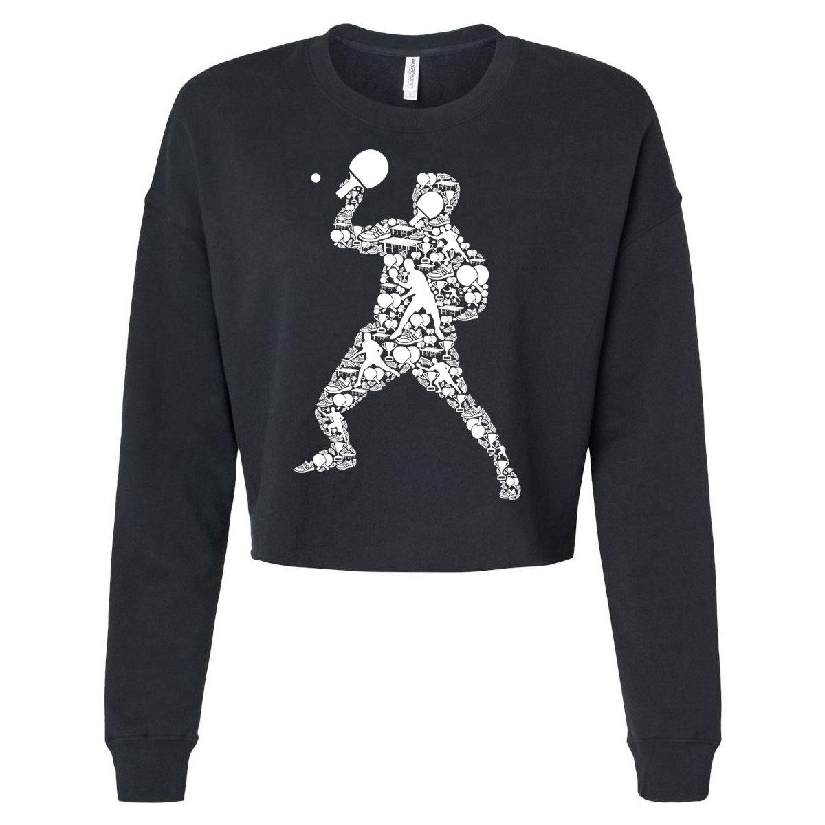 Ping Pong Player Table Tennis Gift Cropped Pullover Crew