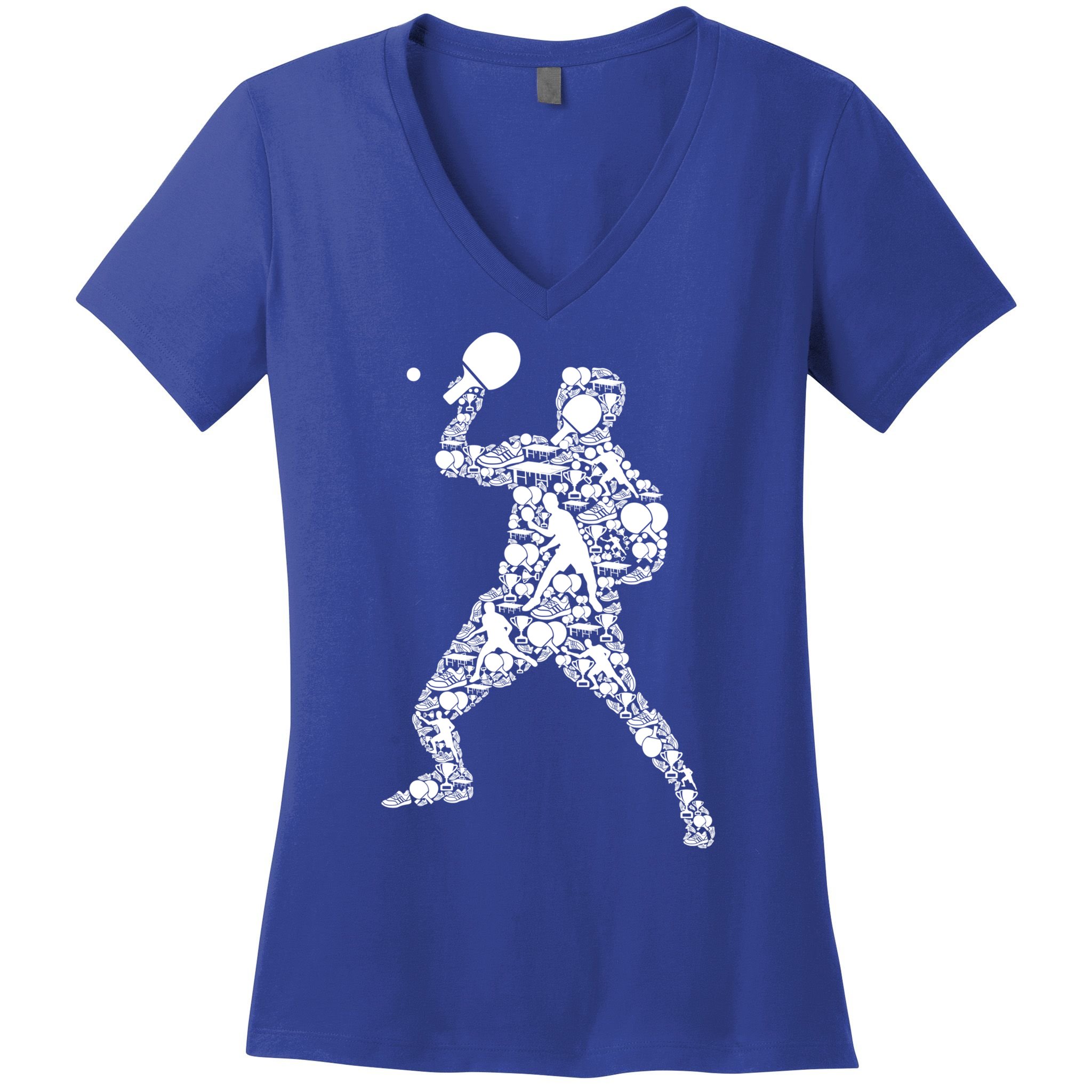 Ping Pong Player Table Tennis Gift Women's V-Neck T-Shirt