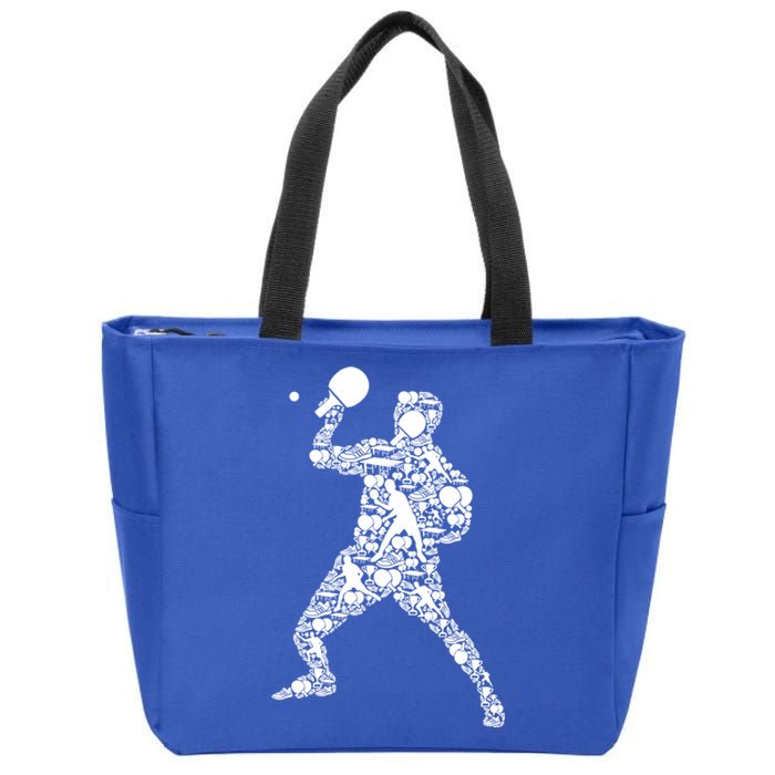 Ping Pong Player Table Tennis Gift Zip Tote Bag